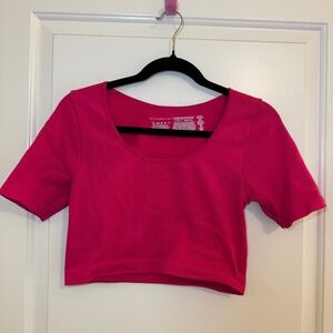 Large cropped Hot Pink Primark t-shirt